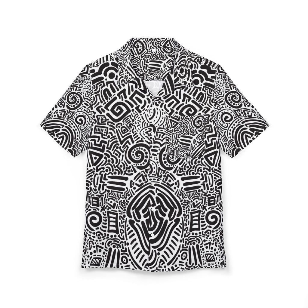 Men's Hawaiian Shirt Labyrinth of the Mind: An Exploration in Abstract Symbols