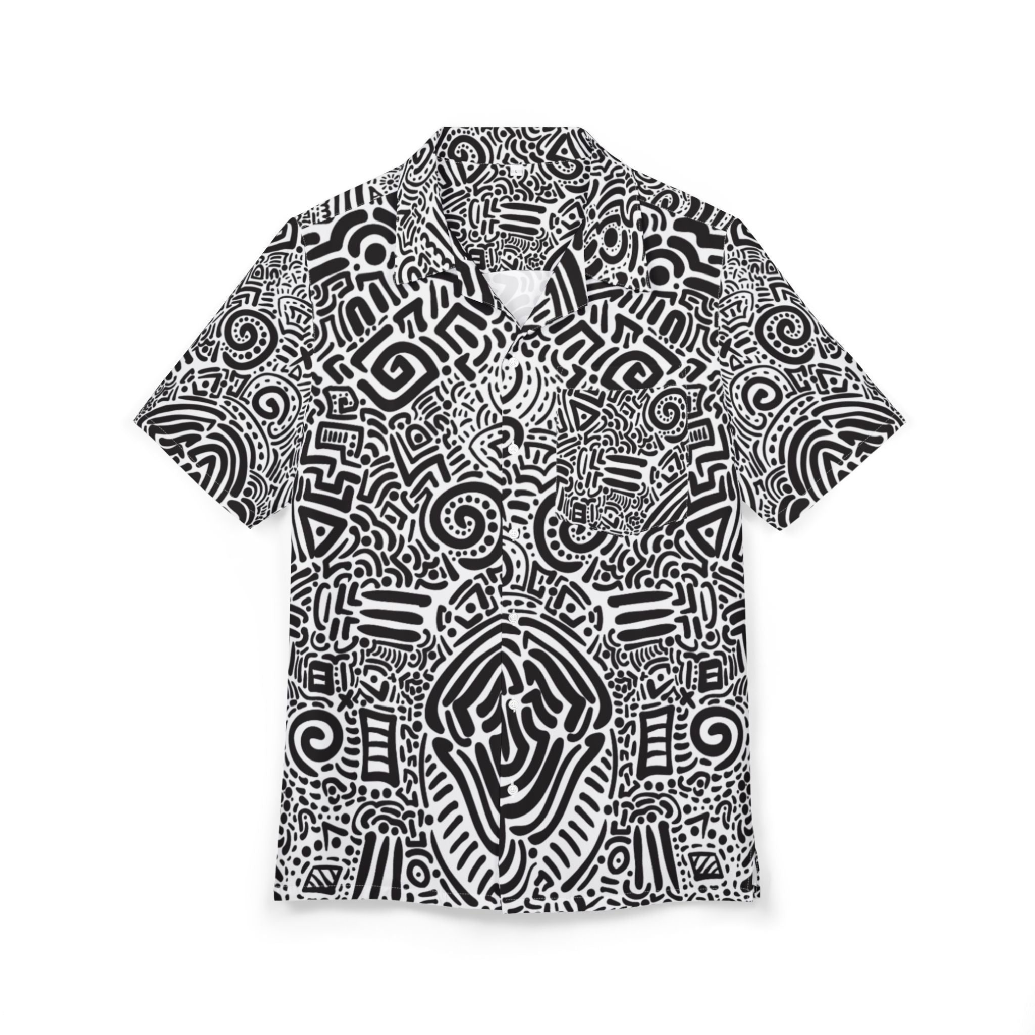 Men's Hawaiian Shirt Labyrinth of the Mind: An Exploration in Abstract Symbols