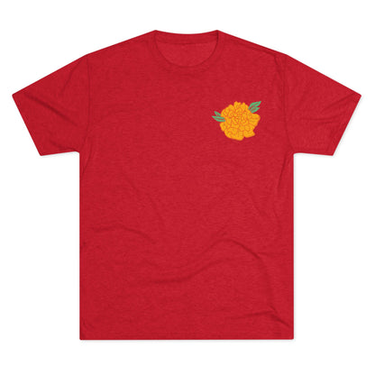 Mini Flor de Cdempasúchil Playera Unisex Tri-Blend Unisex