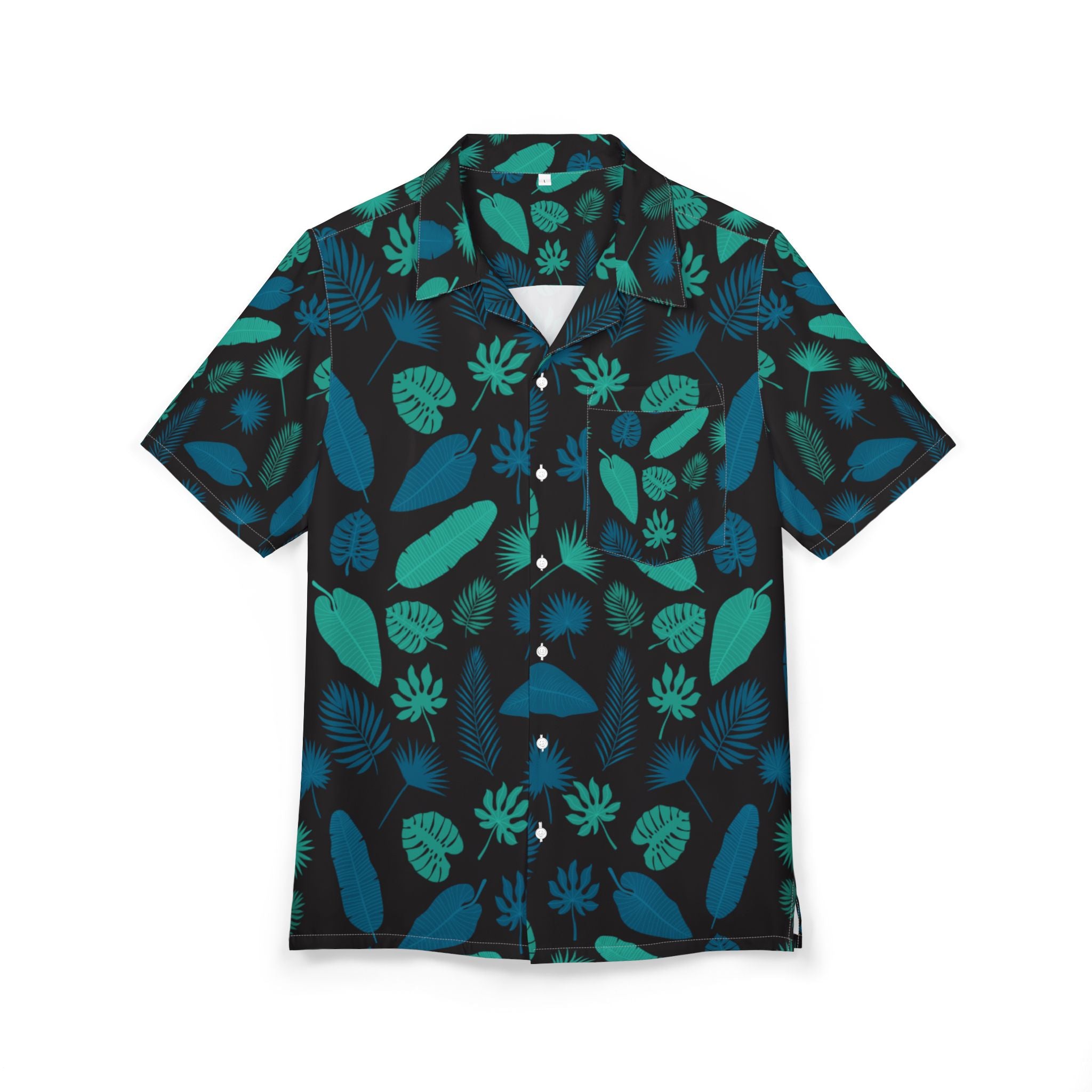 Men's Hawaiian Shirt Jardín nocturno de hojas tropicales