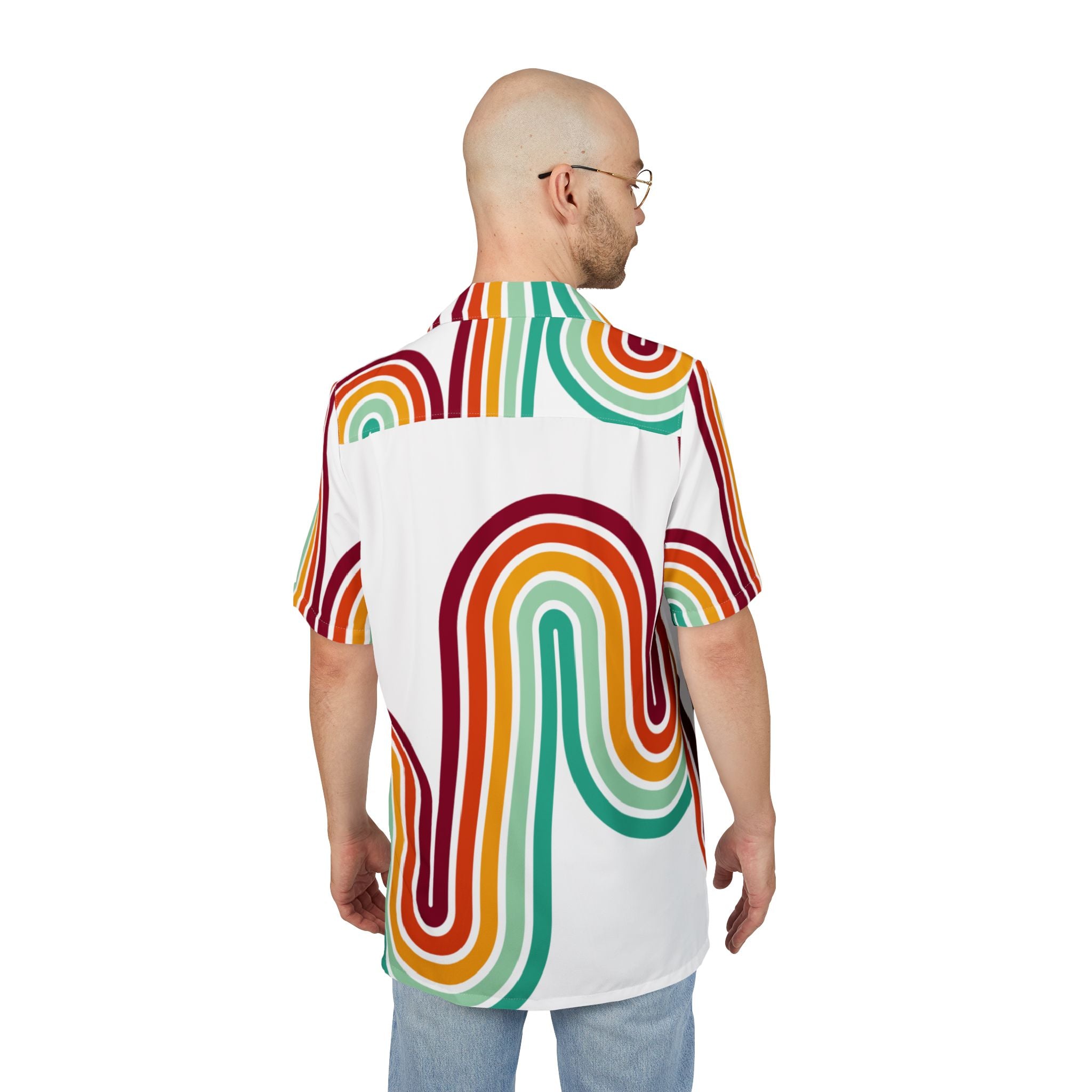 Men's Hawaiian Shirt Caminos entrelazados en armonía de color