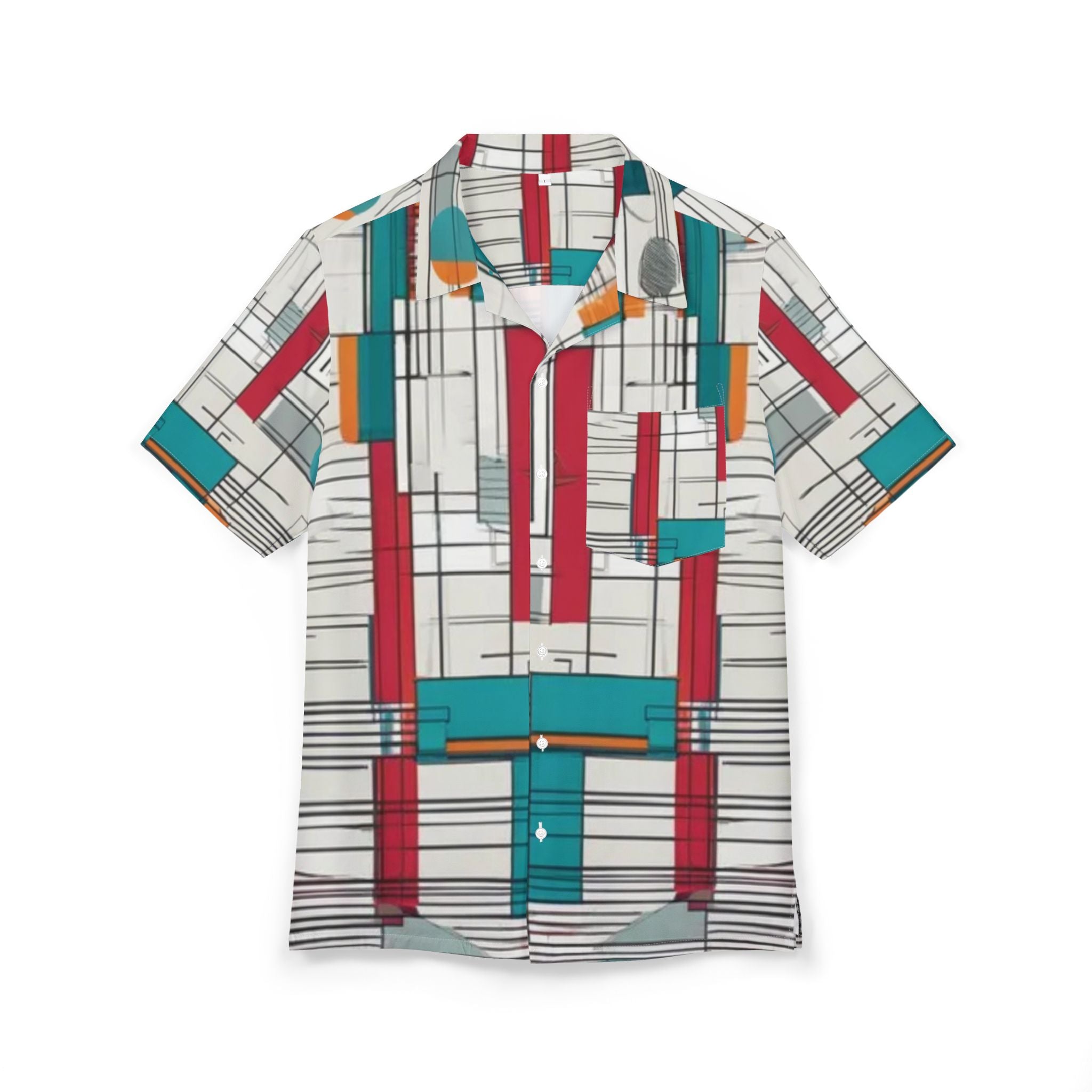 Men's Hawaiian Shirt Armonía Urbana en Líneas y Colores