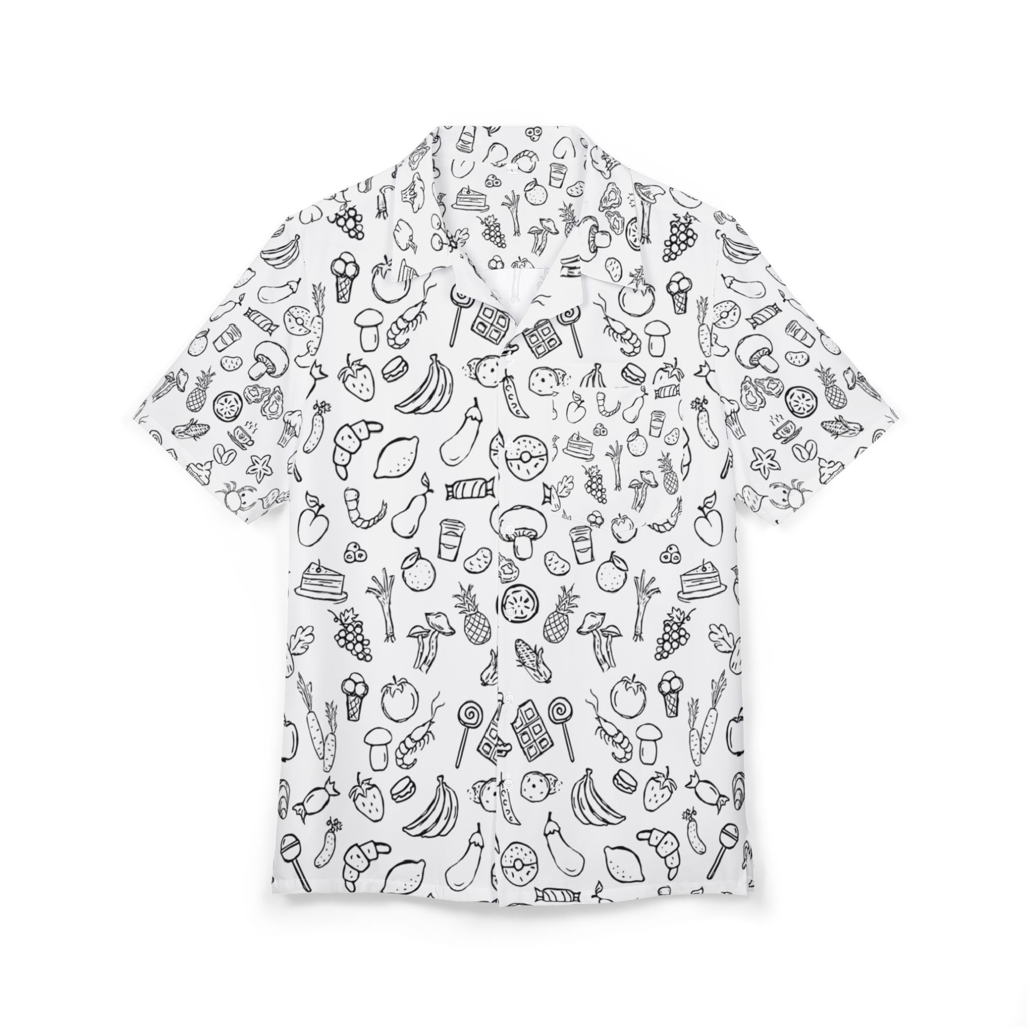 Men's Hawaiian Shirt Cornucopia de Sabores y Formas: Un Festín Visual