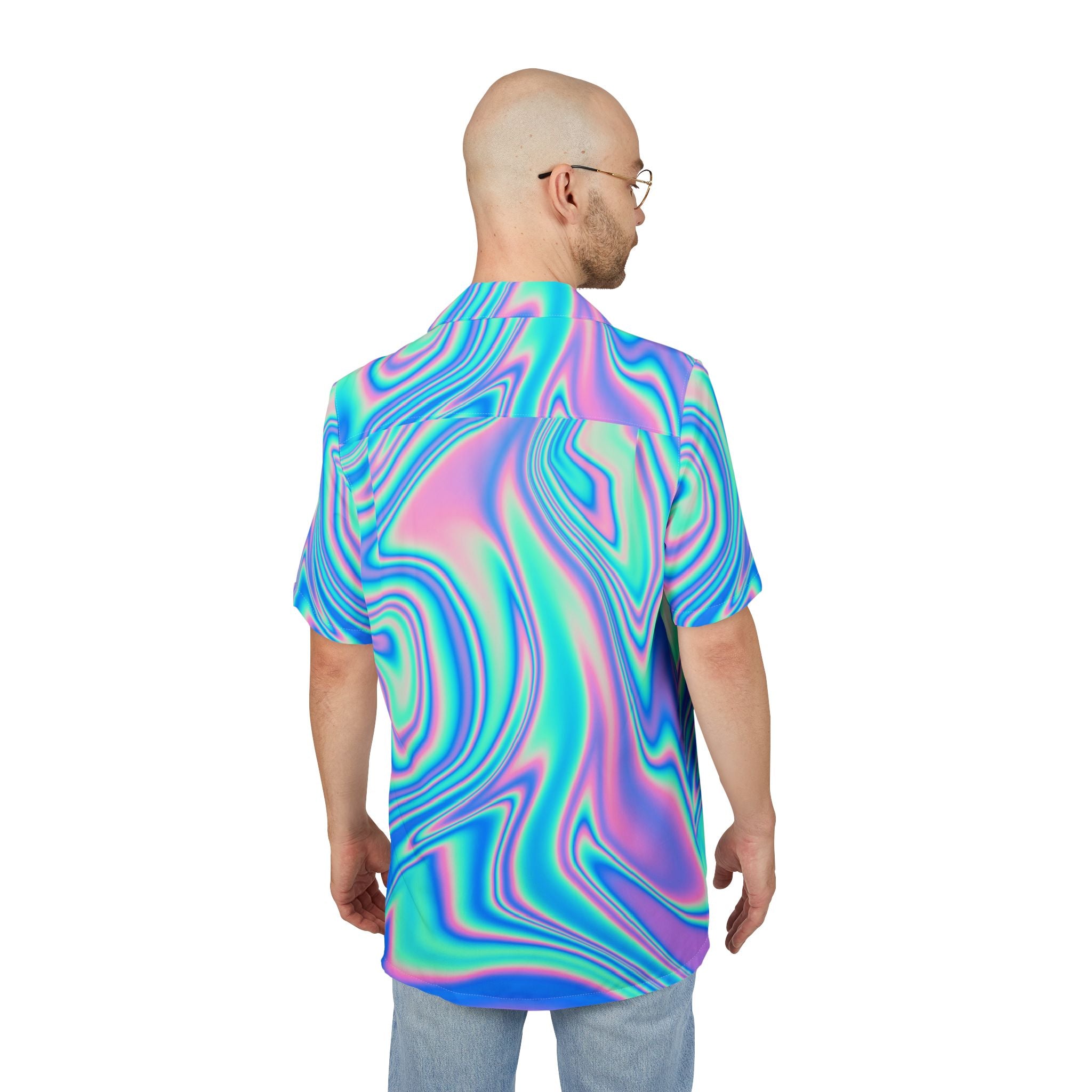 Camisa Hawaiana Viaje Caleidoscópico a través del Tiempo
