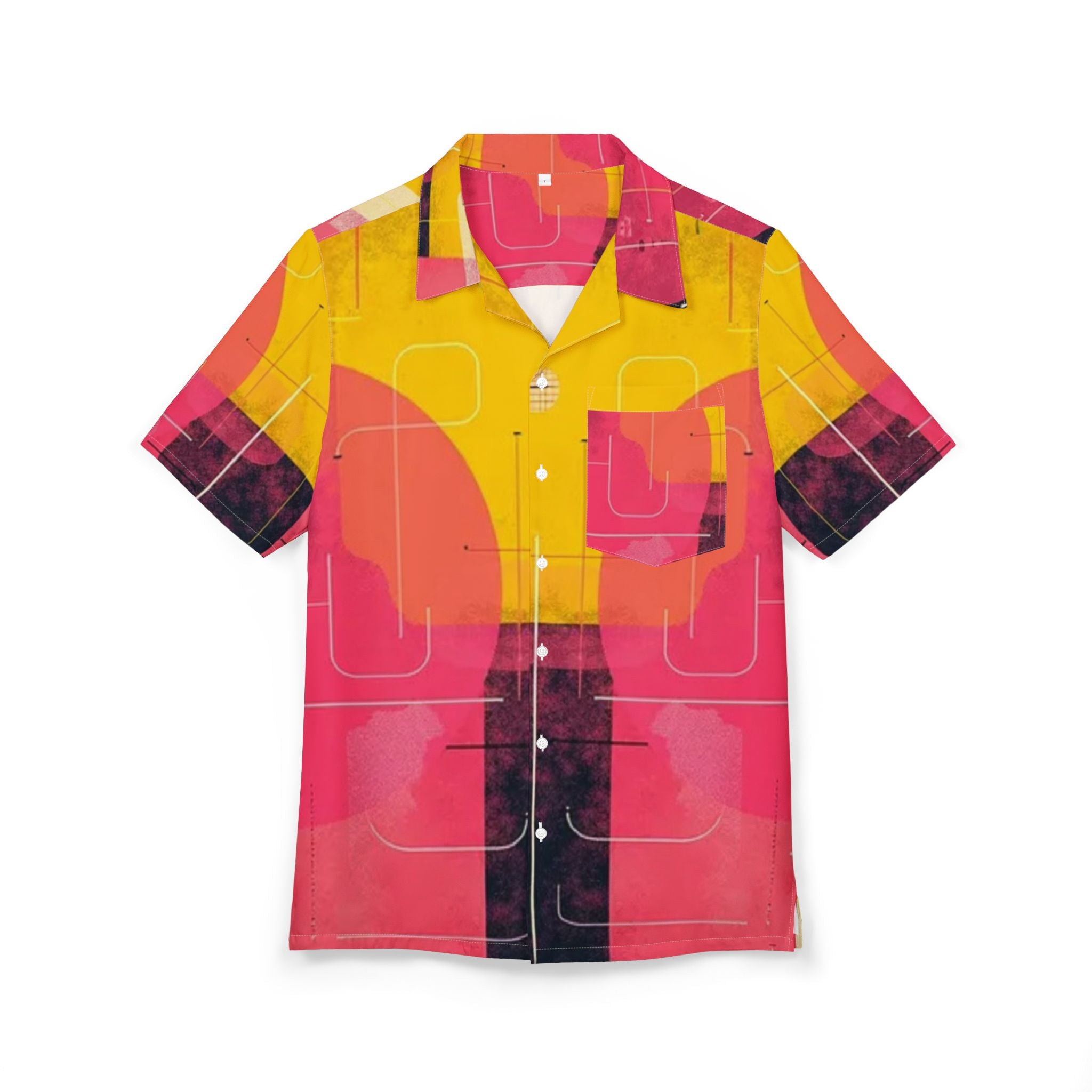 Men's Hawaiian Shirt Laberinto Caleidoscópico de Pensamientos