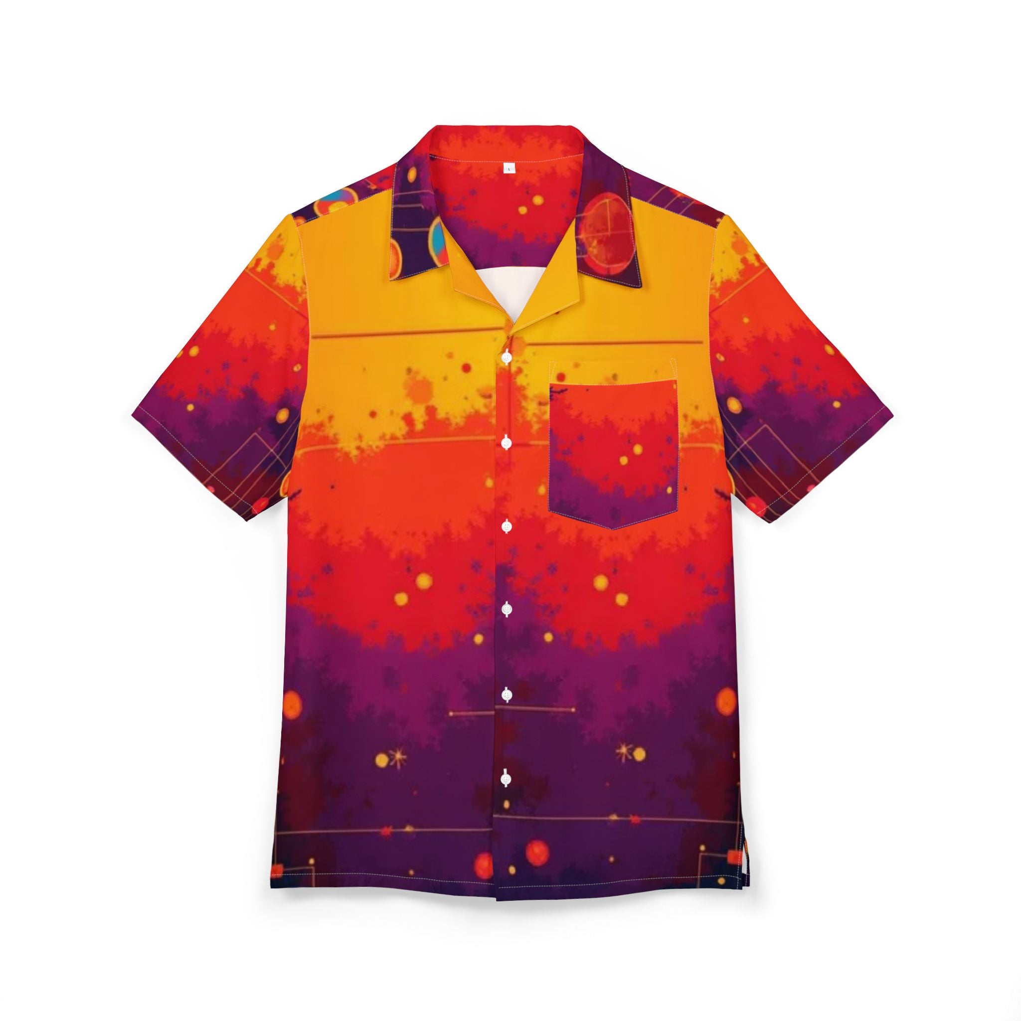 Men's Hawaiian Shirt Redes cósmicas en un crepúsculo infinito