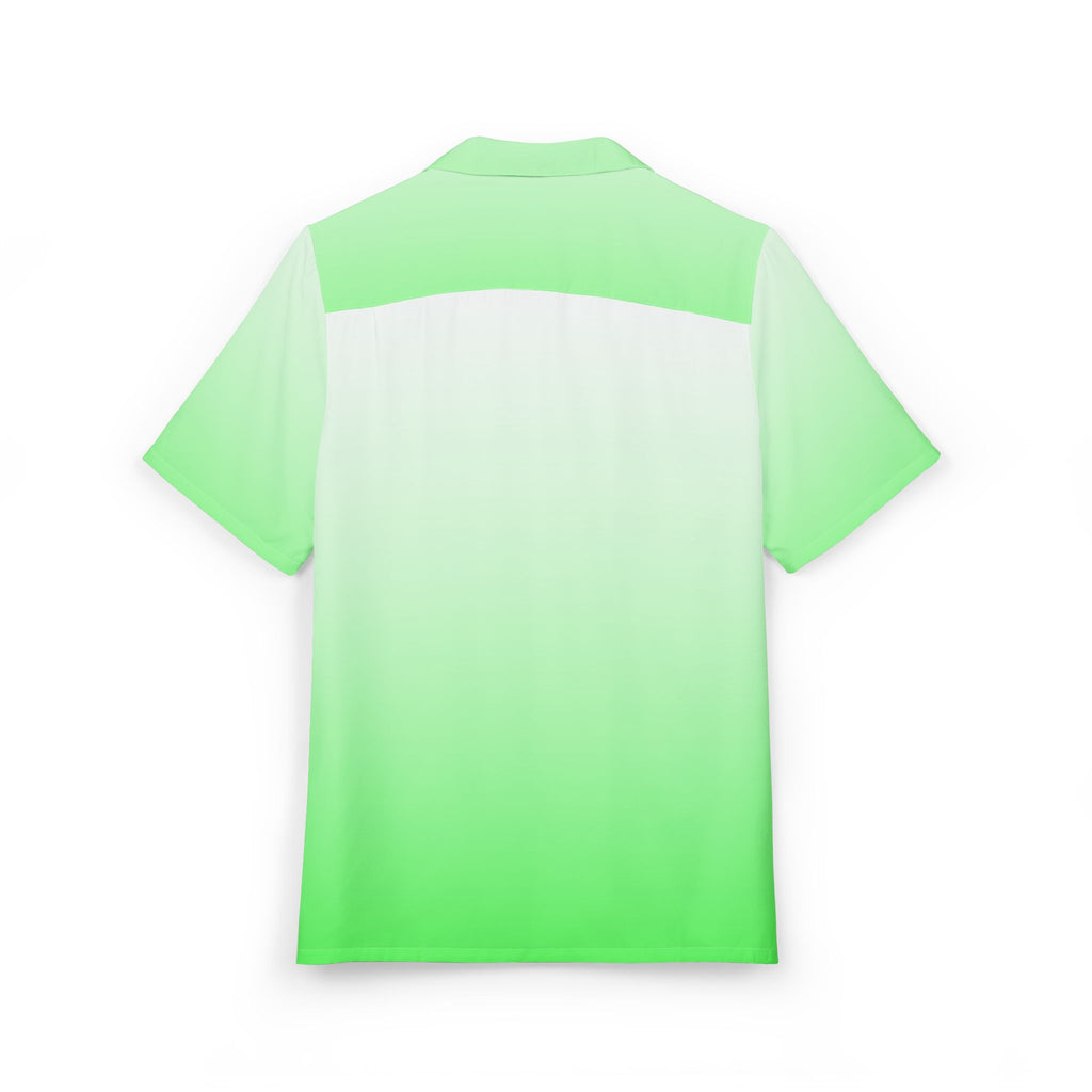 Camisa Hawaiana Gradiente suave de verdes: Abstracción y serenidad