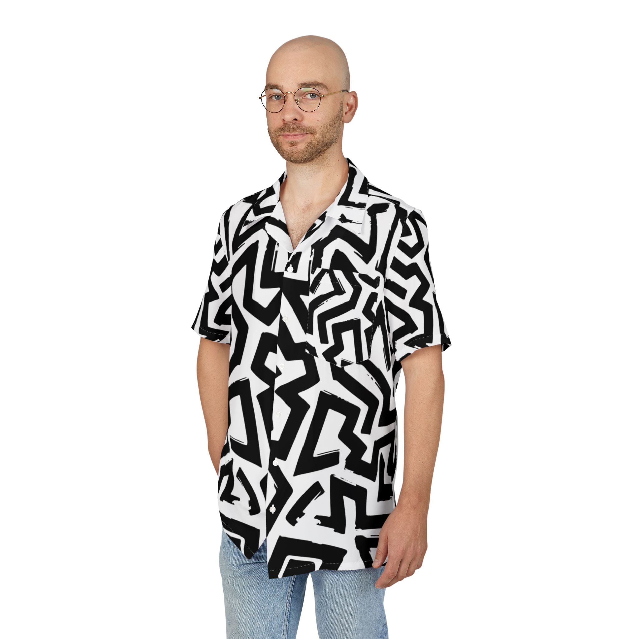 Men's Hawaiian Shirt Laberinto de Sombras y Contrastes