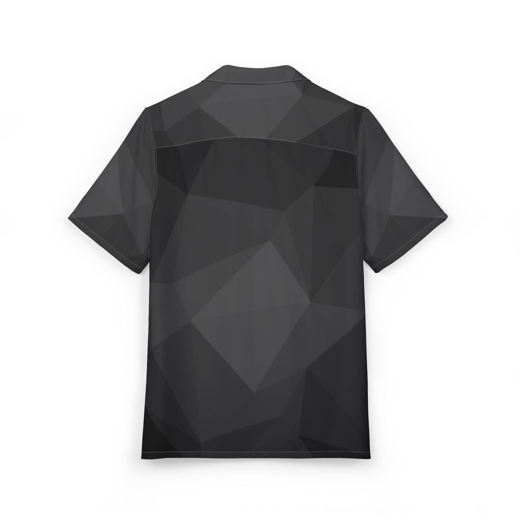Camisa Hawaiana Geométrico Abismo en Escala de Grises