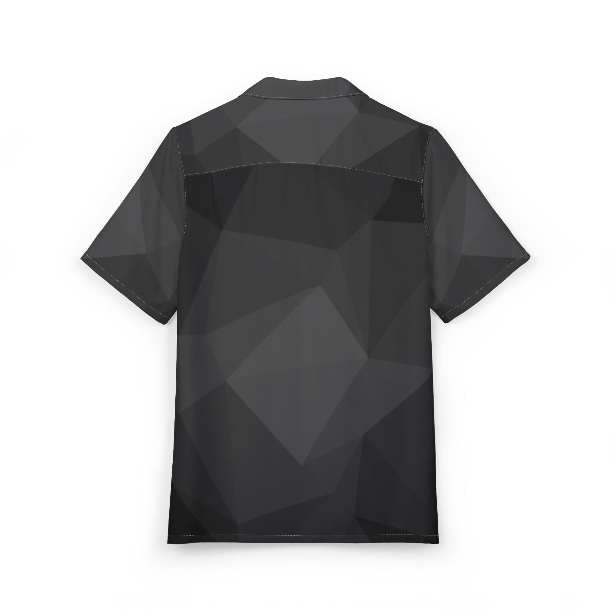 Camisa Hawaiana Geométrico Abismo en Escala de Grises
