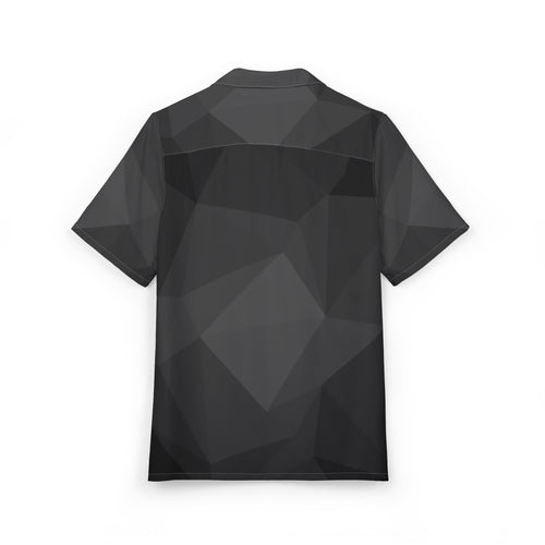 Camisa Hawaiana Geométrico Abismo en Escala de Grises