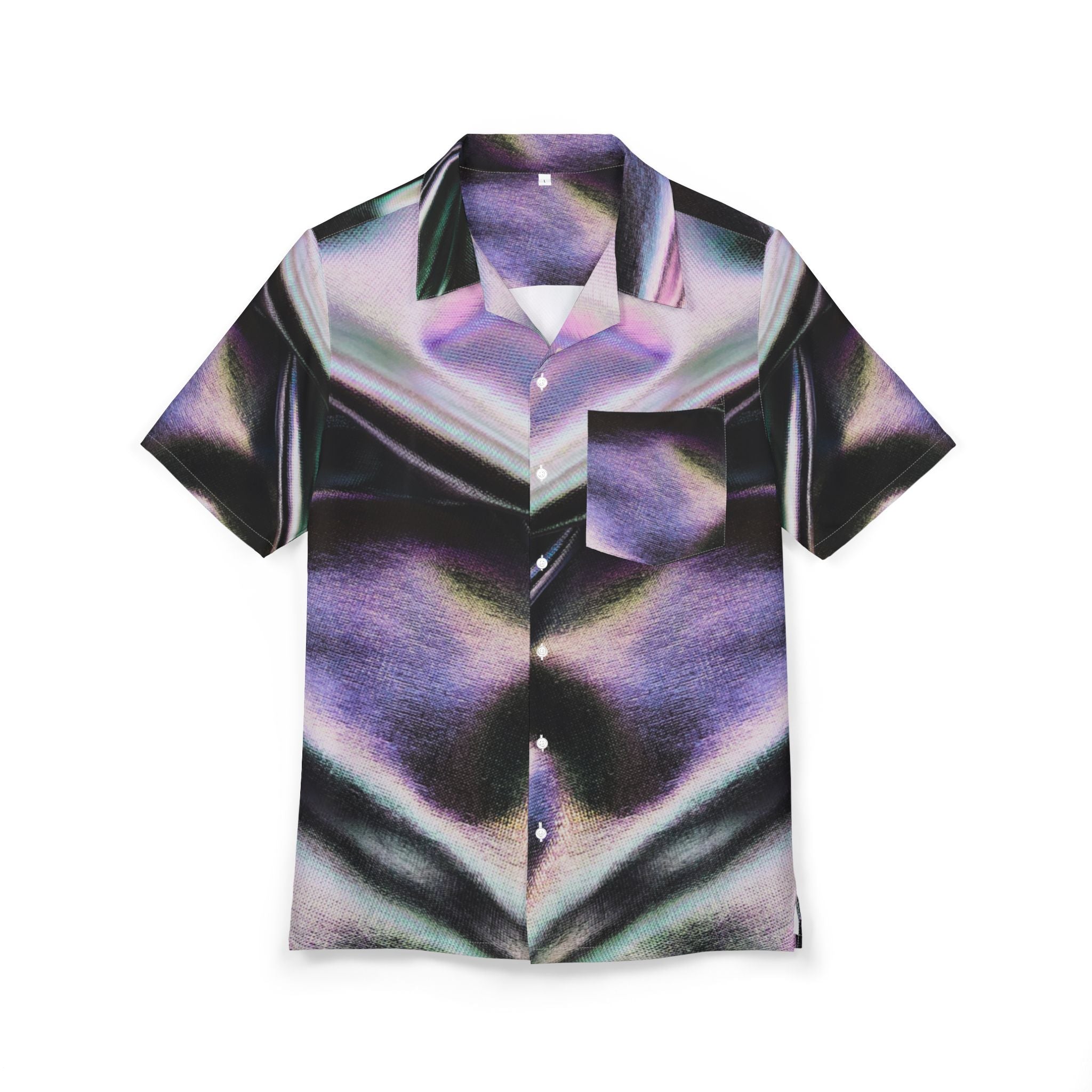 Camisa Hawaiana Reflejos Cromáticos en Seda
