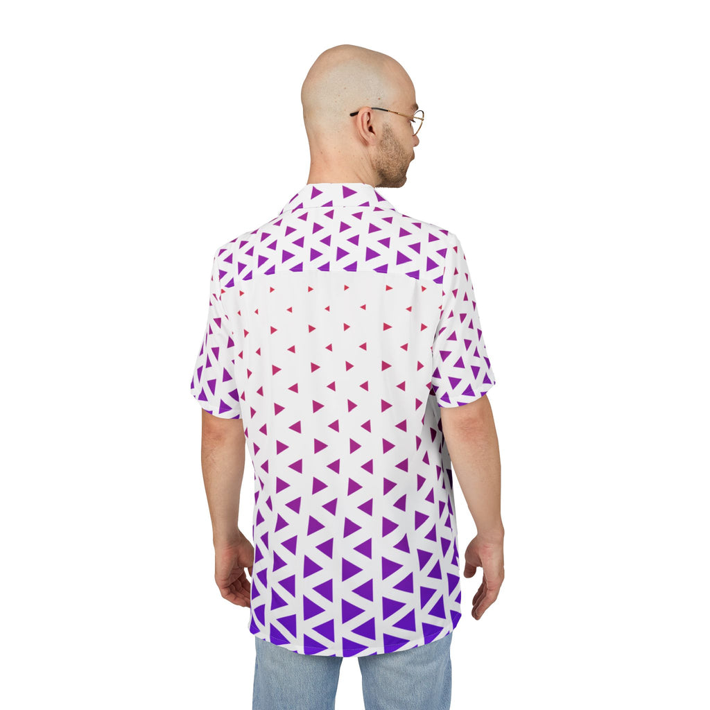 Men's Hawaiian Shirt Gradiente de Triángulos en Fusión Púrpura