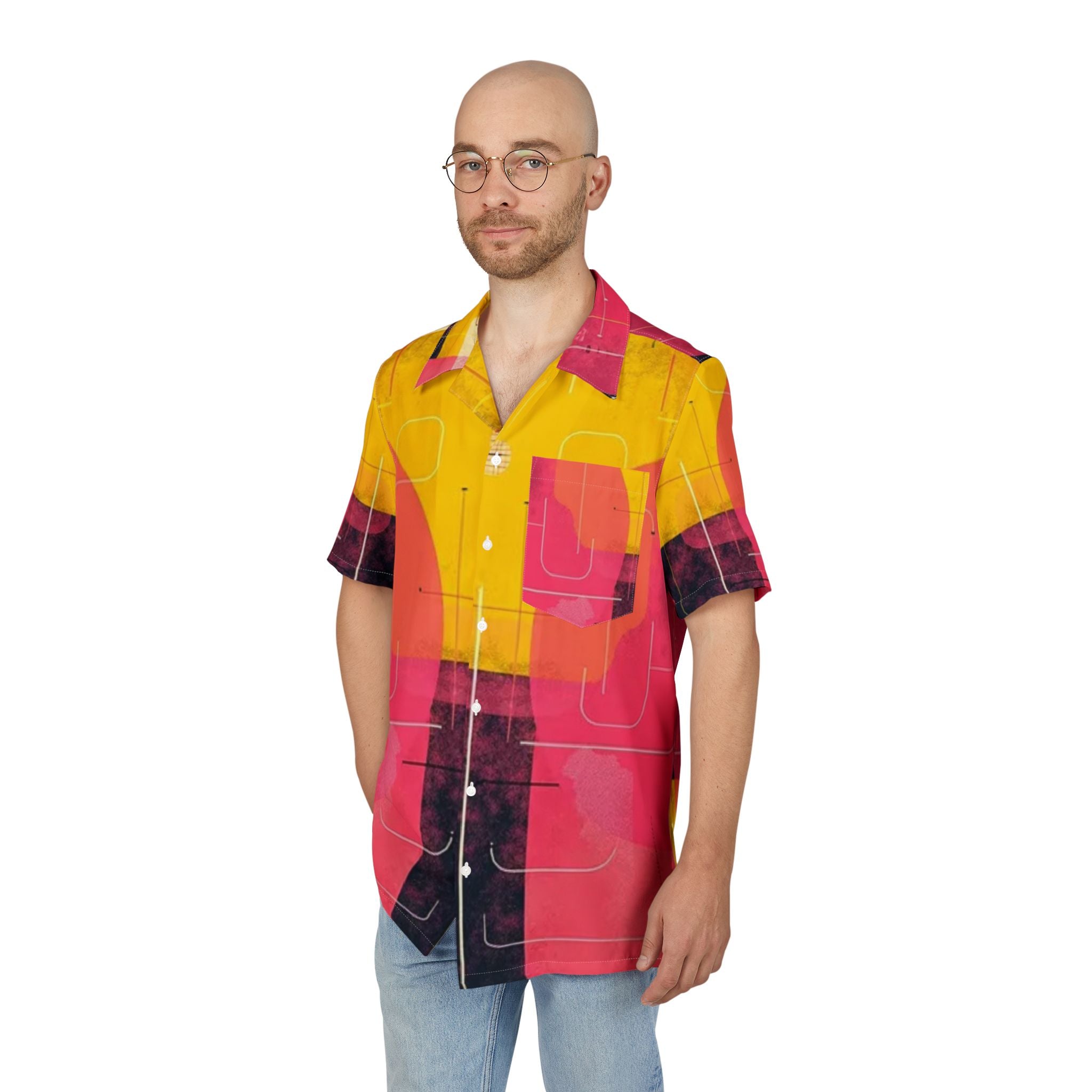 Men's Hawaiian Shirt Laberinto Caleidoscópico de Pensamientos