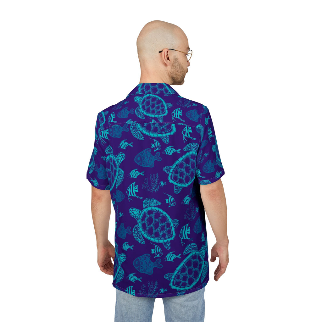 Men's Hawaiian Shirt Danze Marine en Azul Profundo