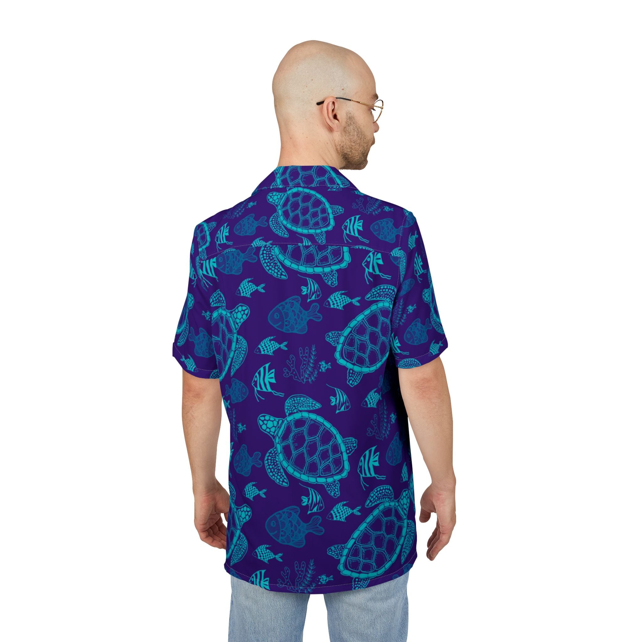 Men's Hawaiian Shirt Danze Marine en Azul Profundo