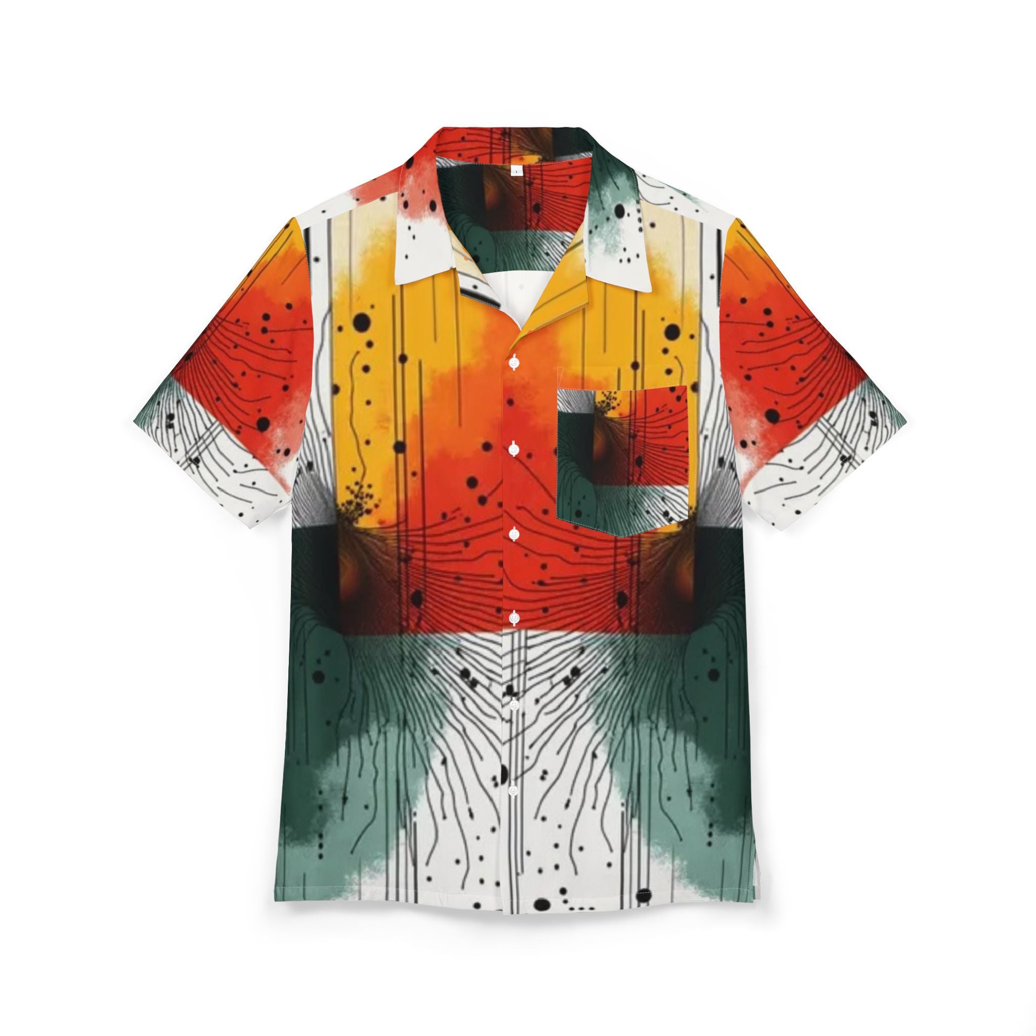 Men's Hawaiian Shirt Fusión de Contrastes en la Abstracción