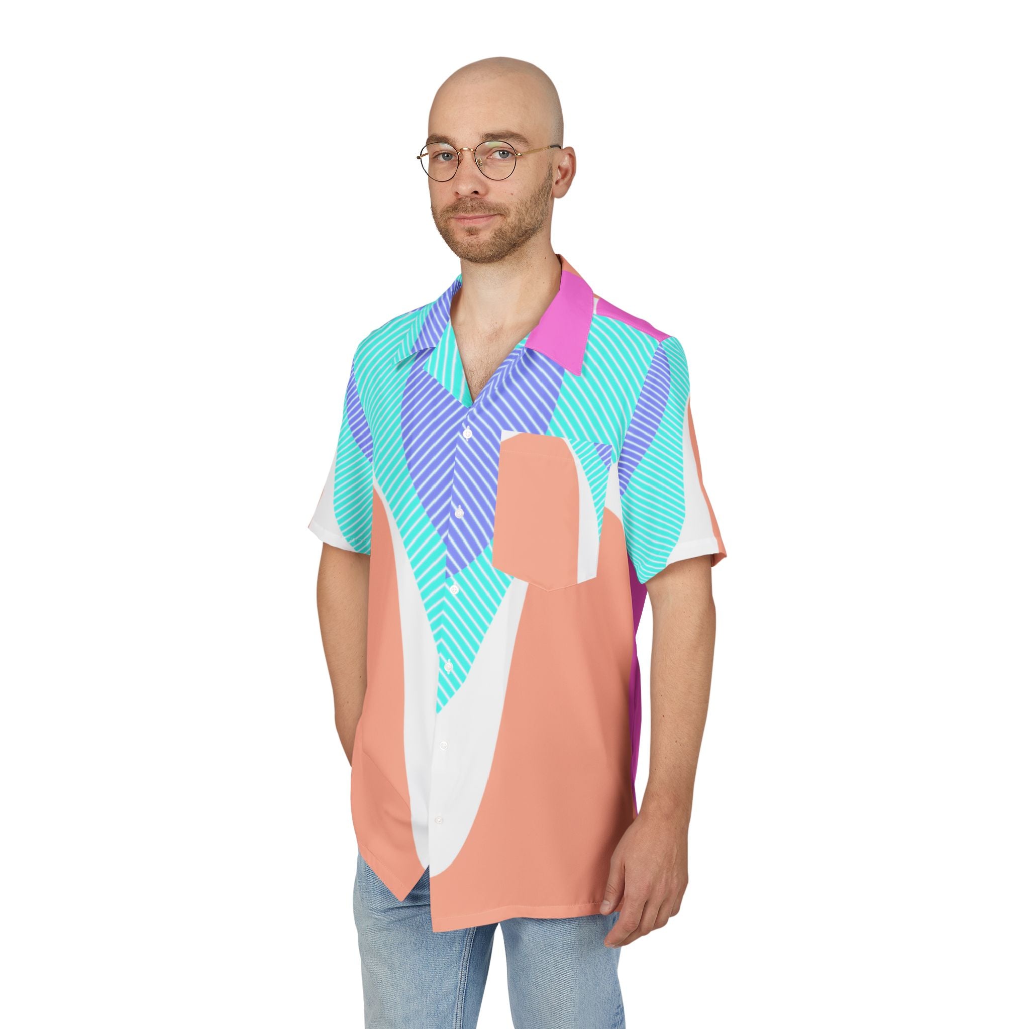 Men's Hawaiian Shirt Colores y formas en armonía suave