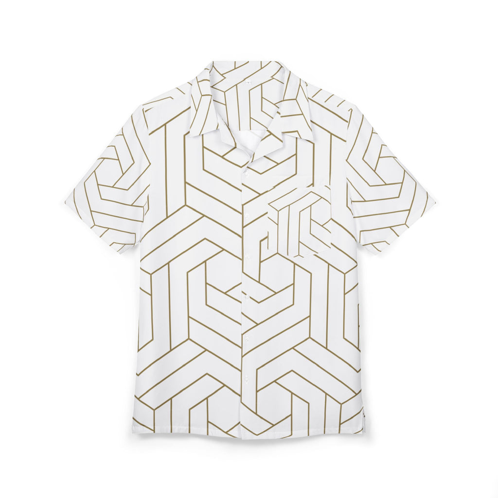 Men's Hawaiian Shirt Laberinto Infinito de Lineas Doradas
