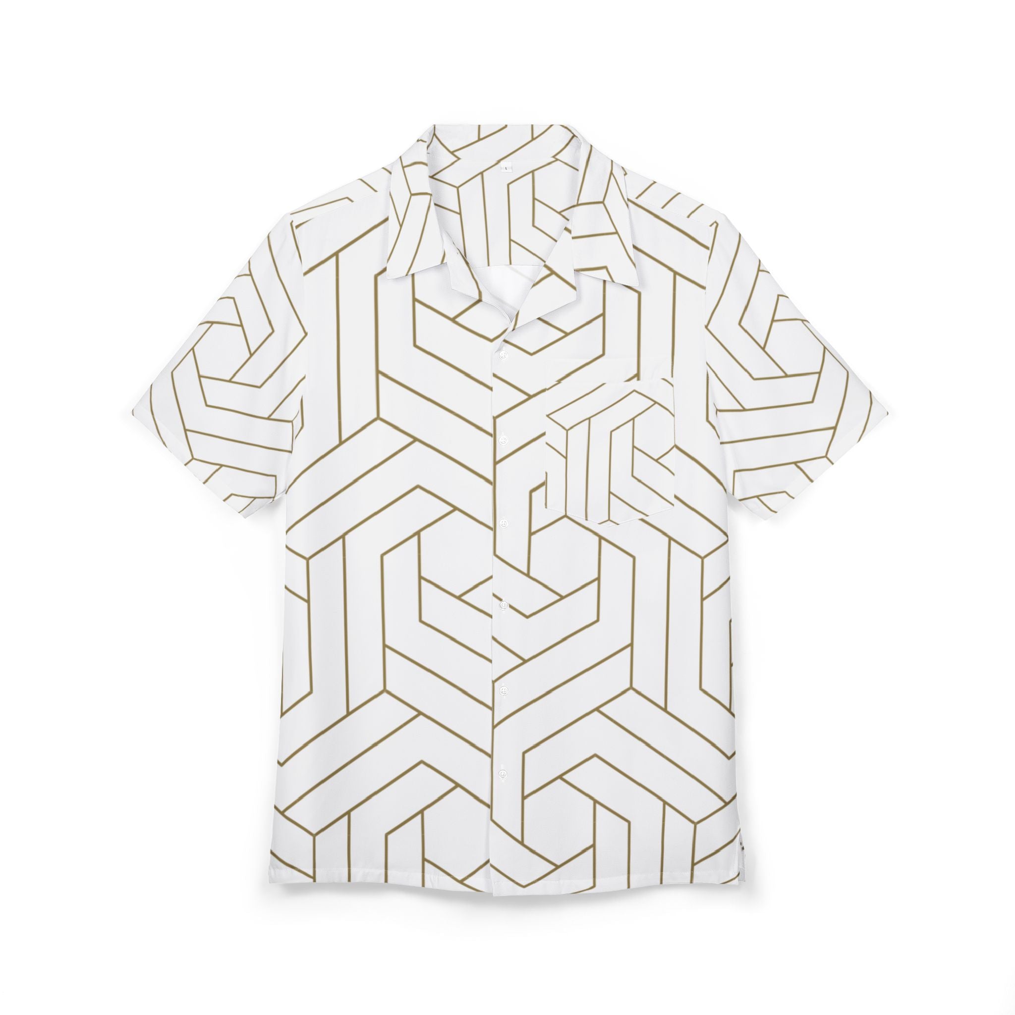 Men's Hawaiian Shirt Laberinto Infinito de Lineas Doradas