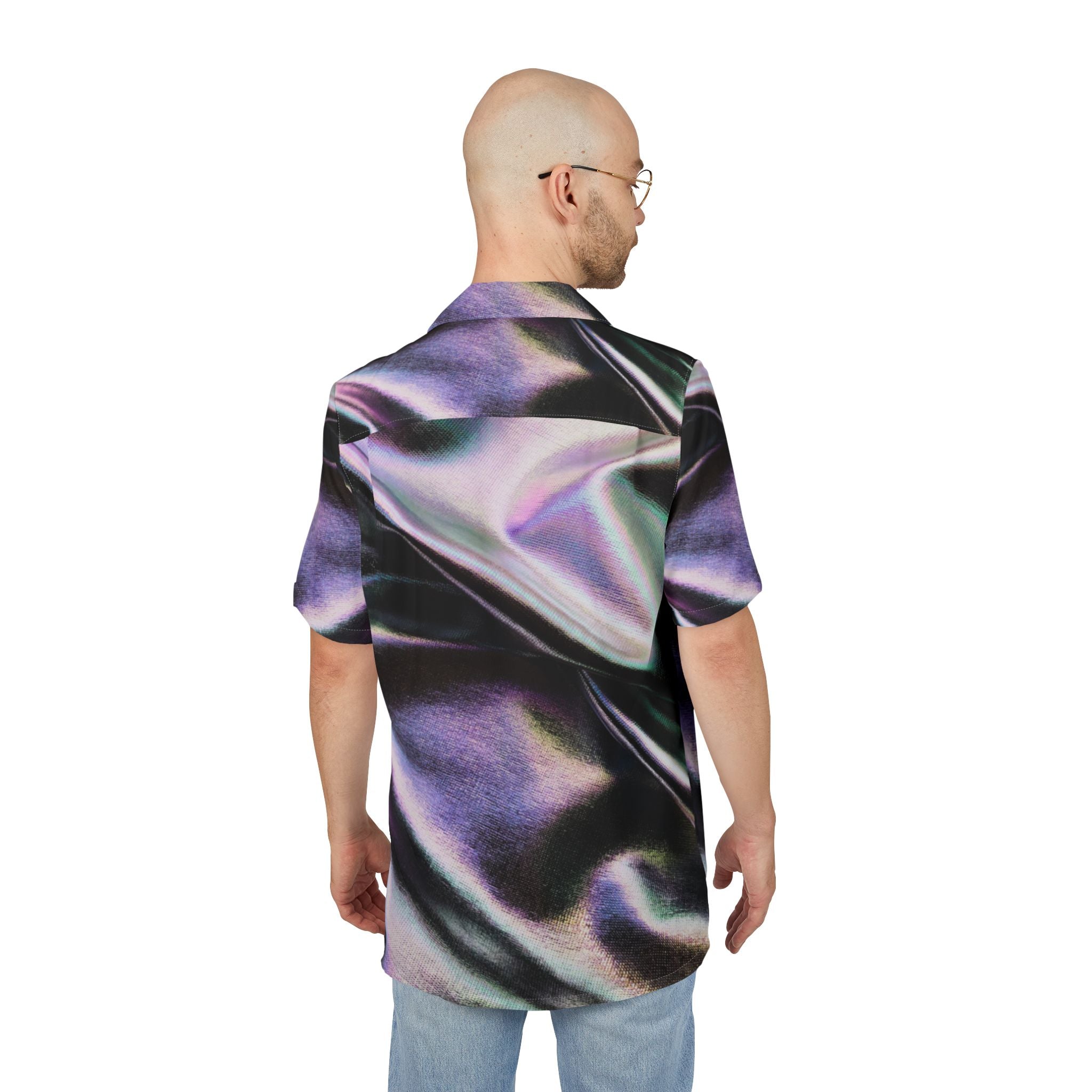 Camisa Hawaiana Reflejos Cromáticos en Seda