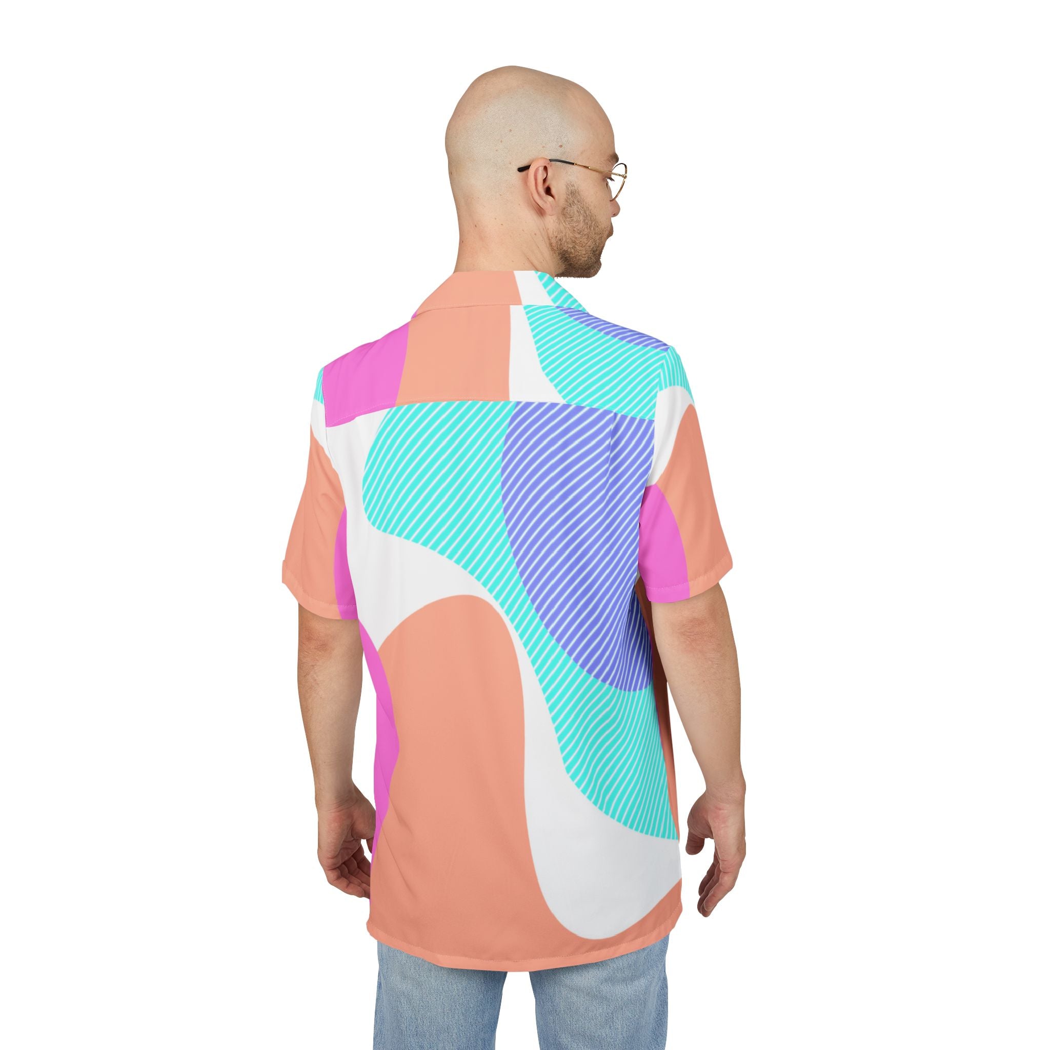 Men's Hawaiian Shirt Colores y formas en armonía suave