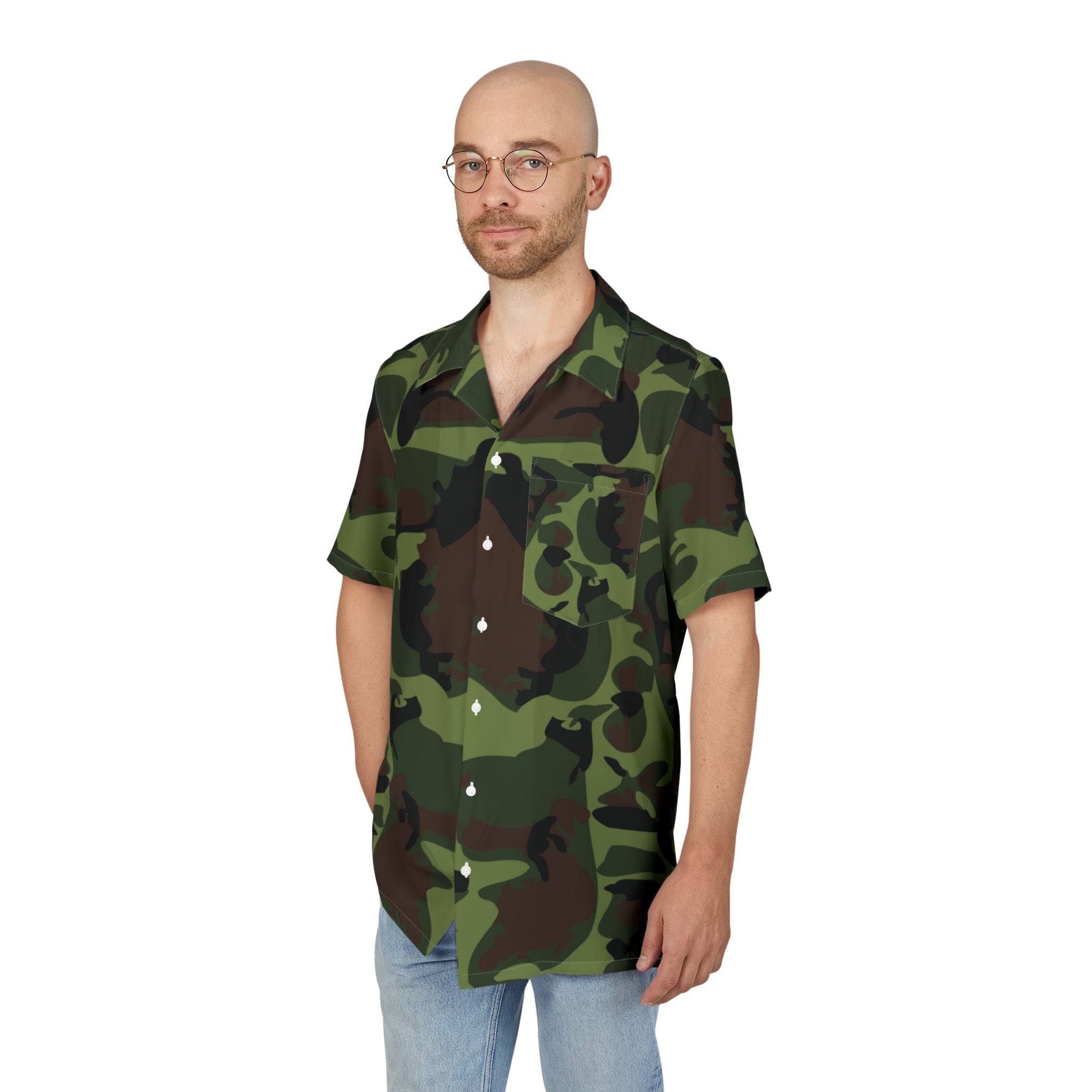 Men's Hawaiian Shirt Oculto entre Sombras y Formas