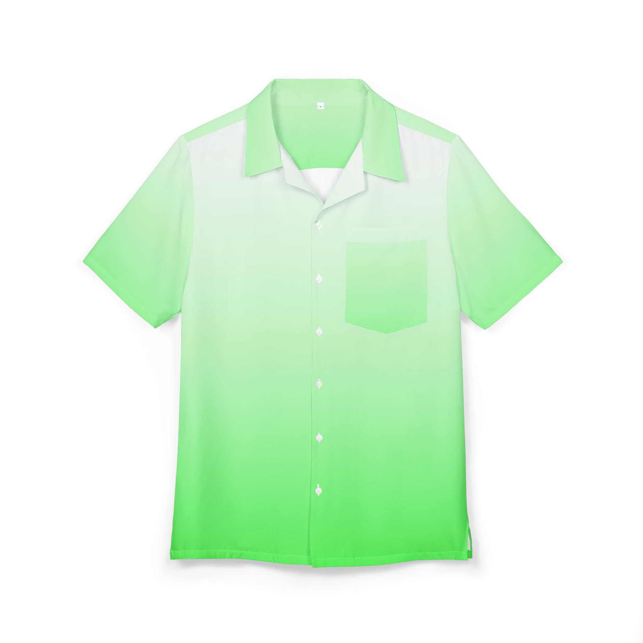 Camisa Hawaiana Gradiente suave de verdes: Abstracción y serenidad
